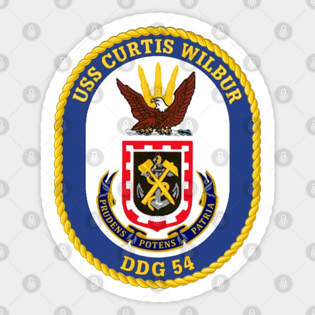 USS Curtis Wilbur (DDG-54) Sticker by Airdale Navy